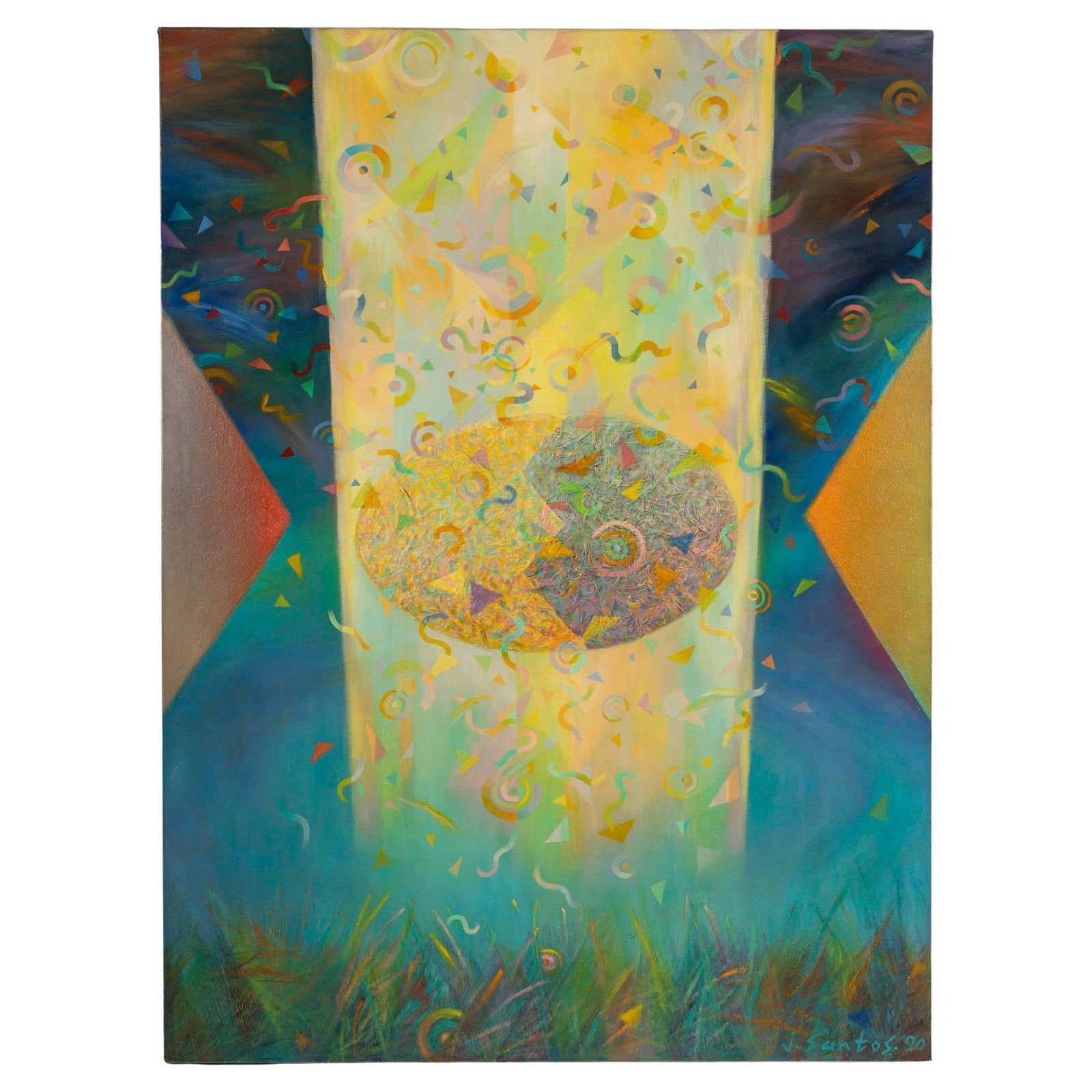 Painting, Oil On Canvas, By Santos Jocelyne, 1990.