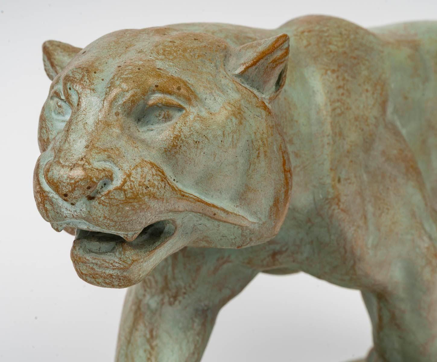 Terracotta Sculpture Of A Lioness, Signed Henri Bargas, 20th Century. photo Art