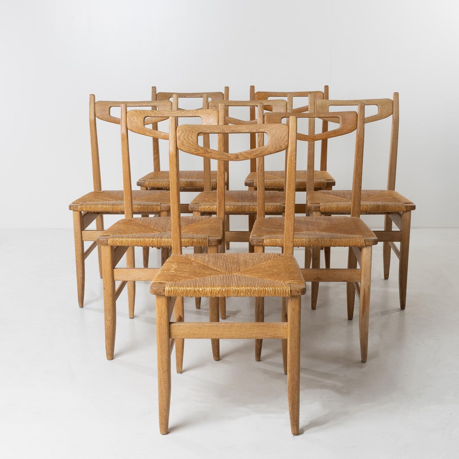 Benoît, Set Of 8 Dining Chairs By Robert Guillerme & Jacques Chambron, France photo furniture