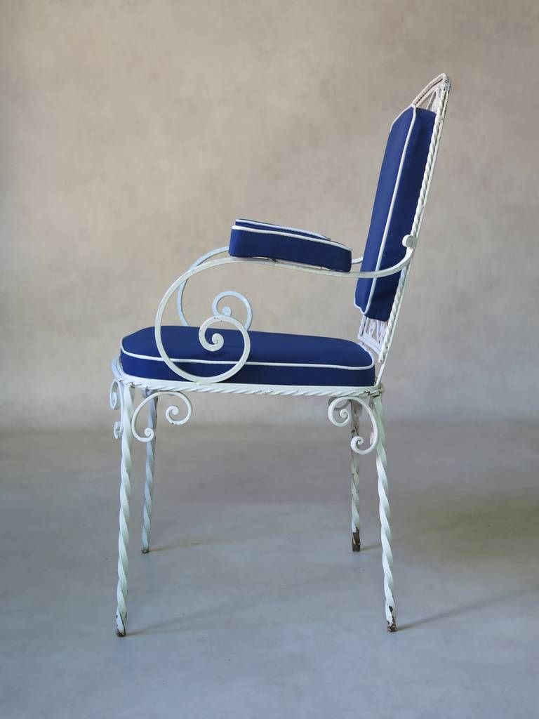 Set Of Six Wrought Iron Armchairs, France, 1940s photo 4948.0