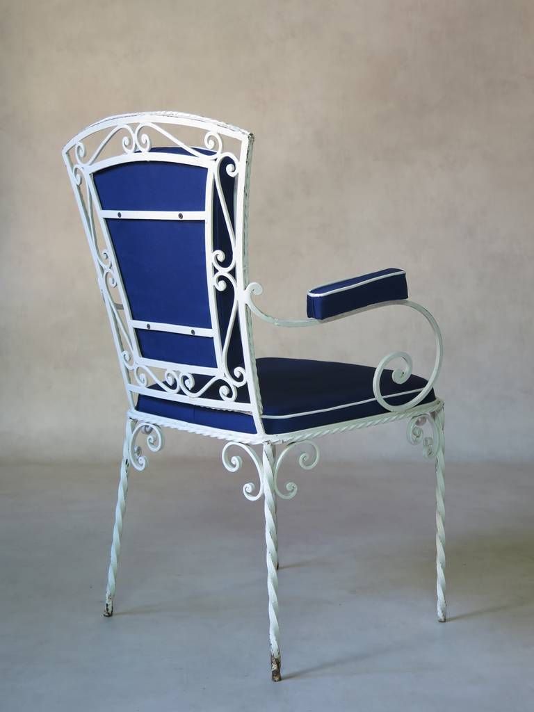 Set Of Six Wrought Iron Armchairs, France, 1940s photo buy