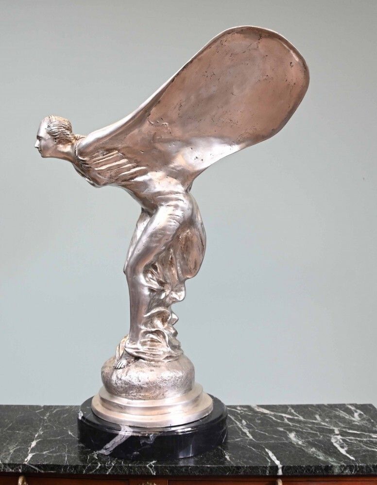 Bronze Flying Lady Statue Art Nouveau Spirit Of Ecstacy