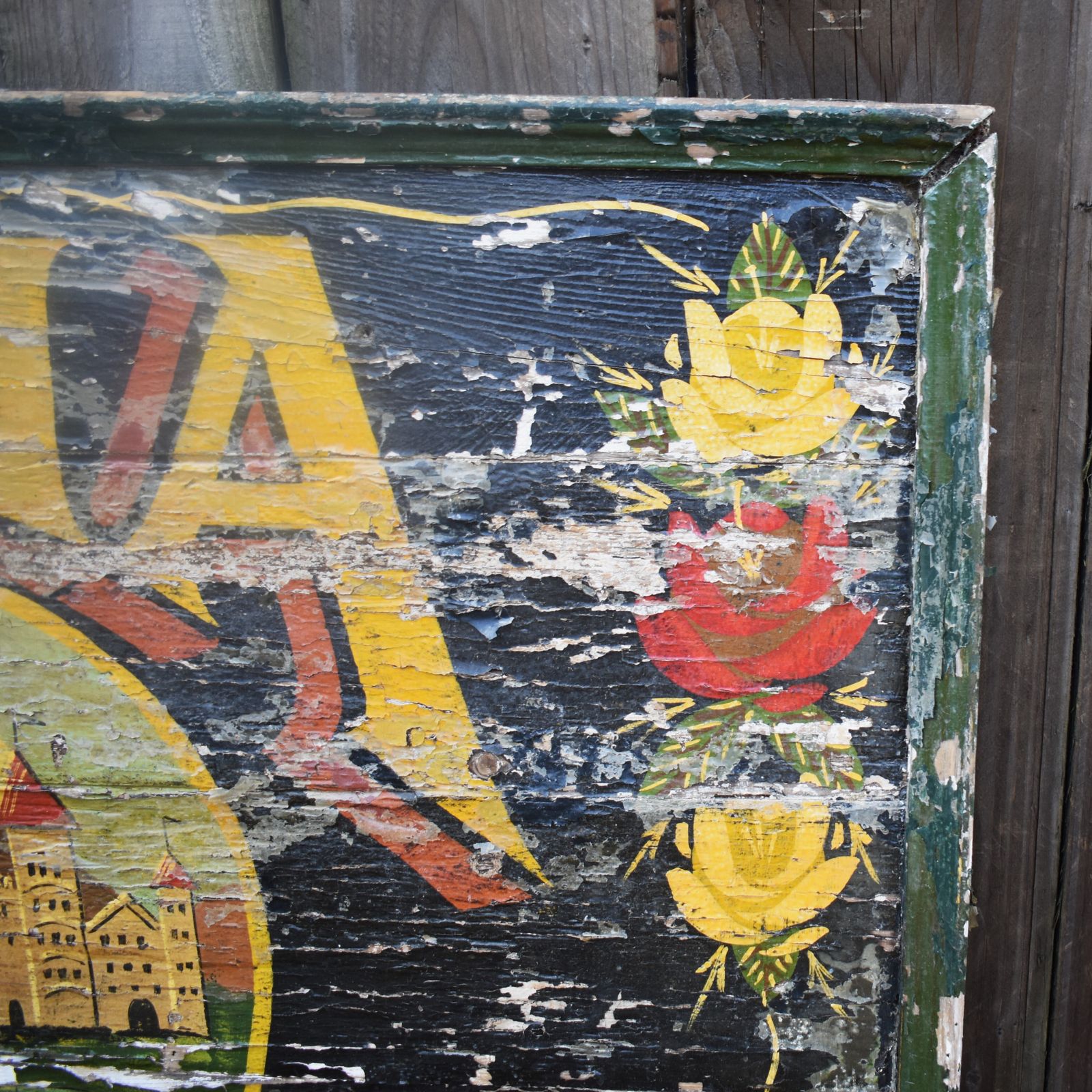 Antique Salvaged Maria No16 Barge Narrow Boat Gypsy Hand Painted Sign Writing photo for sale