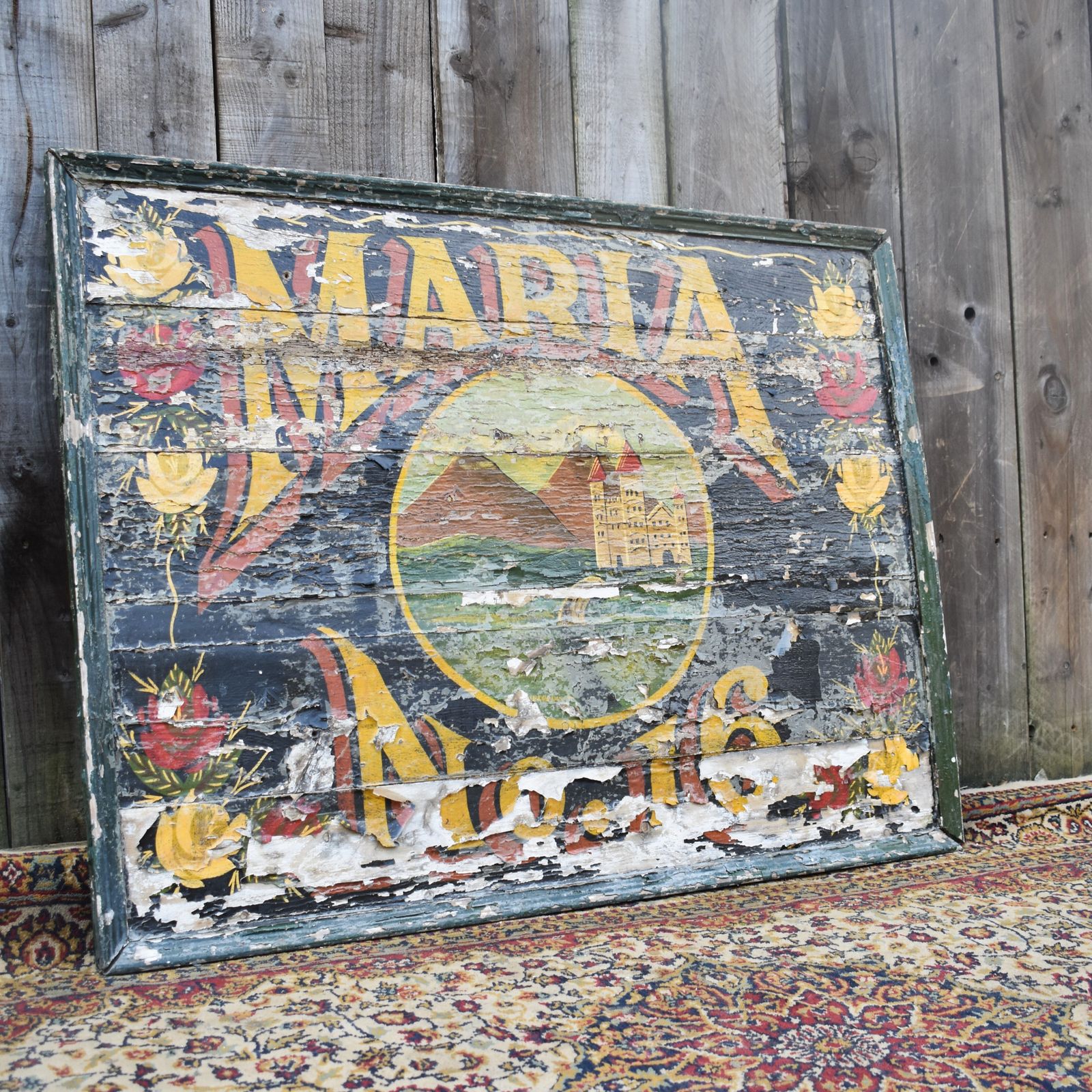 photo furniture Antique Salvaged Maria No16 Barge Narrow Boat Gypsy Hand Painted Sign Writing