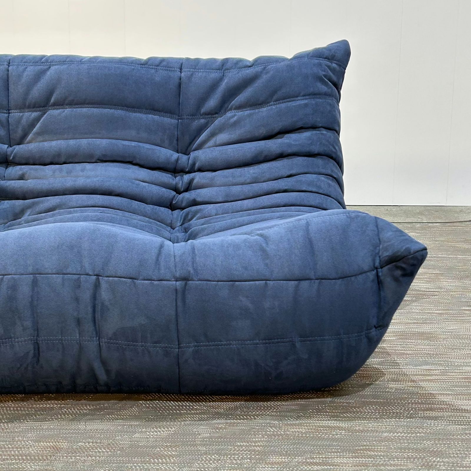 Furniture Ligne Roset Togo Blue Modular Togo Sofa And Footstool By Michel Ducaroy, Set Of Five photo