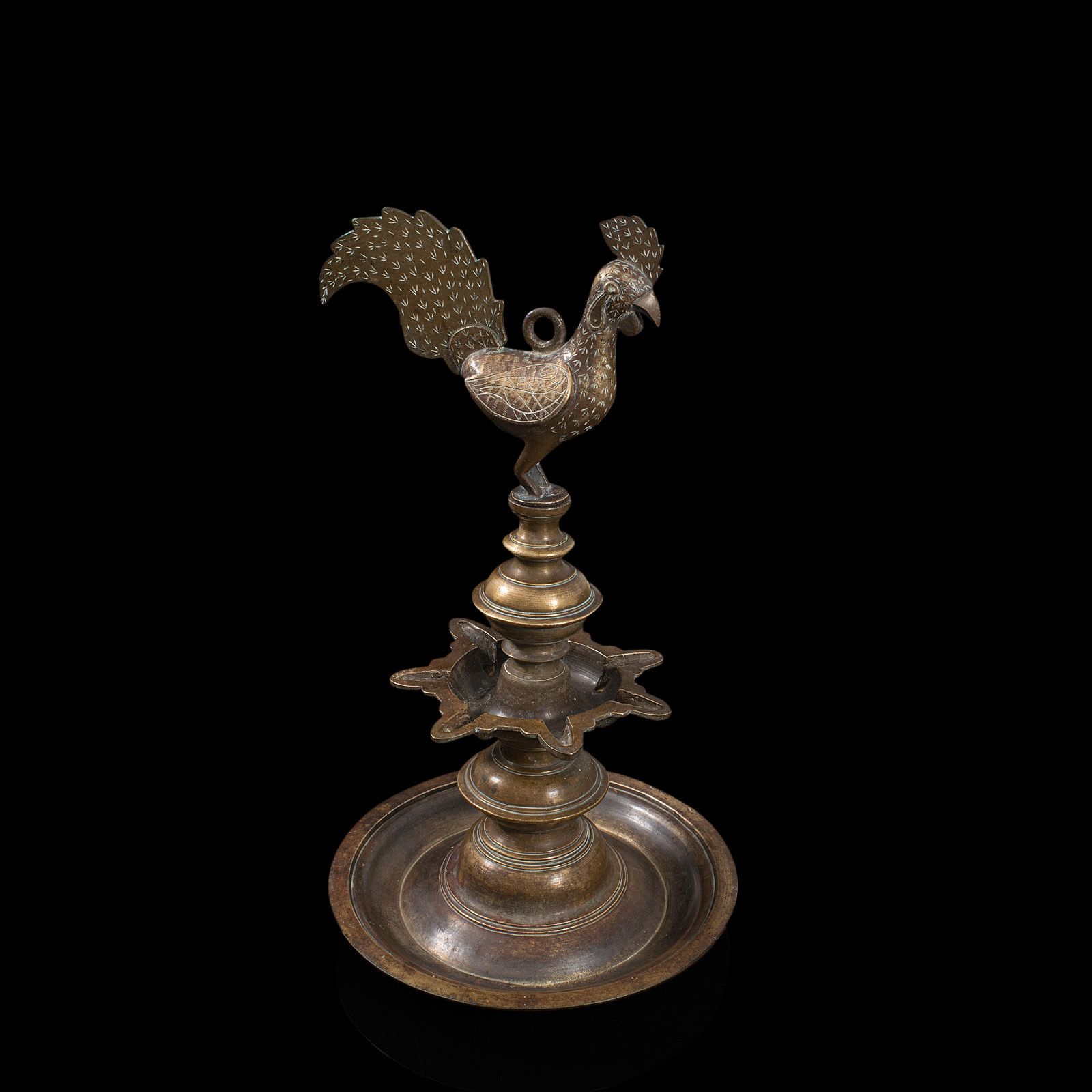 photo furniture Antique Deccan Oil Lamp, Indian, Bronze, Hamsa, Bird, Late 19th Century, C1900