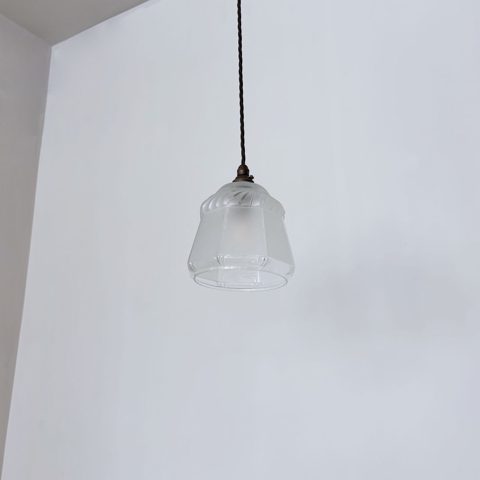 Pair Of Mid Century Frosted Shades photo for sale