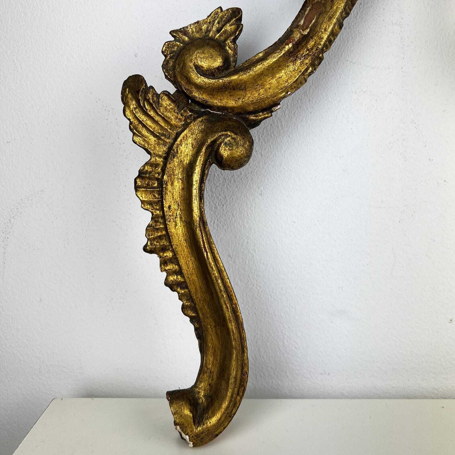Set Of 2 Antique Gilt Wood Carvings, Architectural Salvage photo for sale