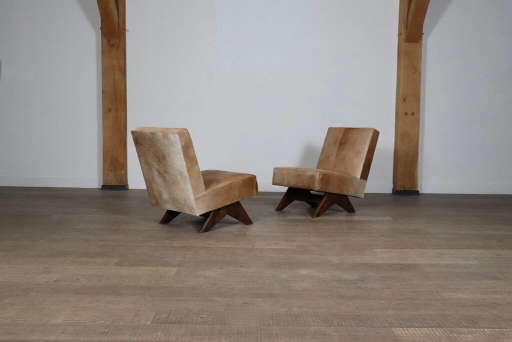 Furniture Pair Of Pierre Jeanneret ‘Fireside’ Chairs, Model No. Pj Si 36 A photo
