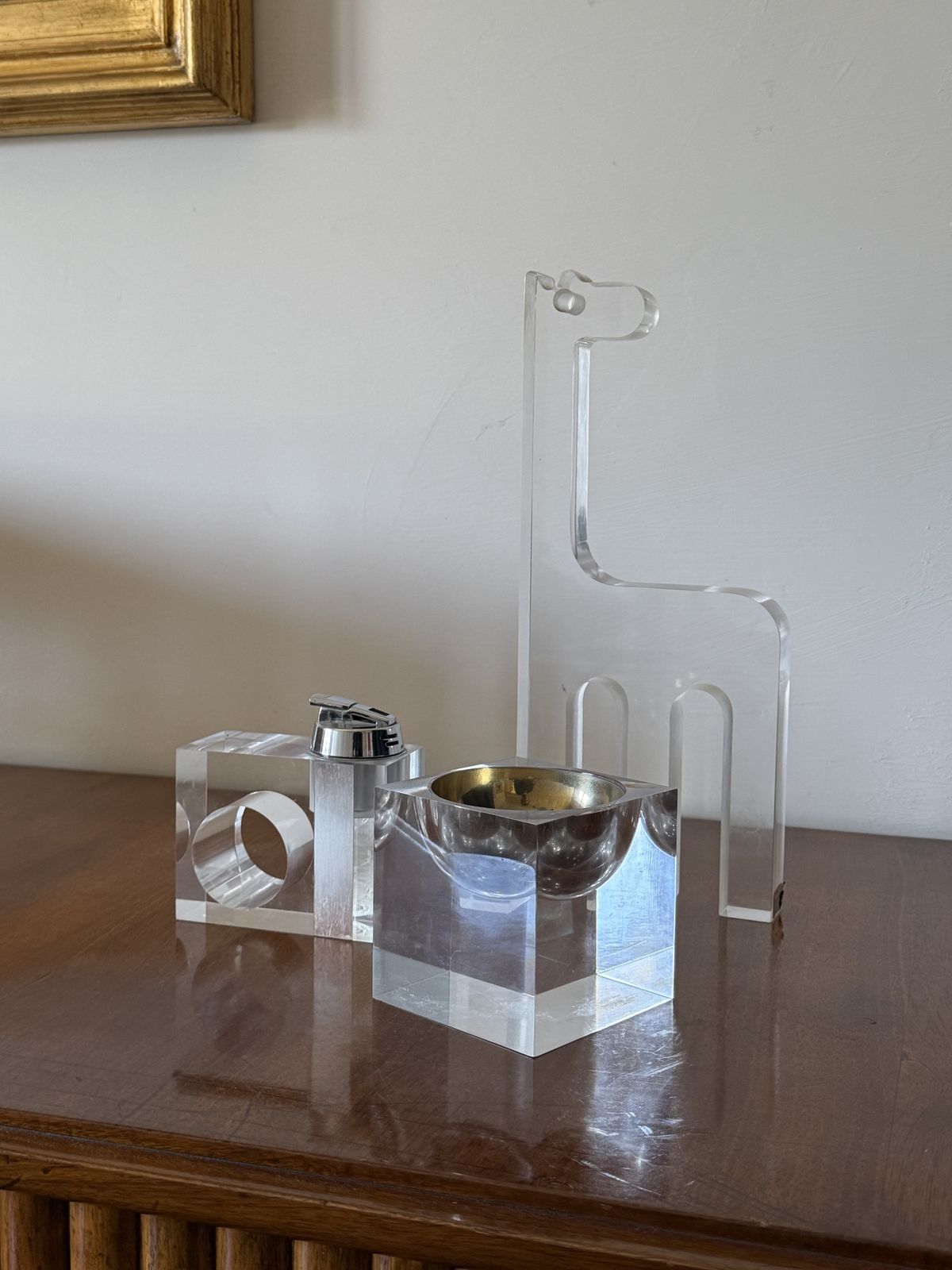 Silvio Russo, Lucite Giraffe Sculpture, Guzzini Italy 1970s photo vinterior