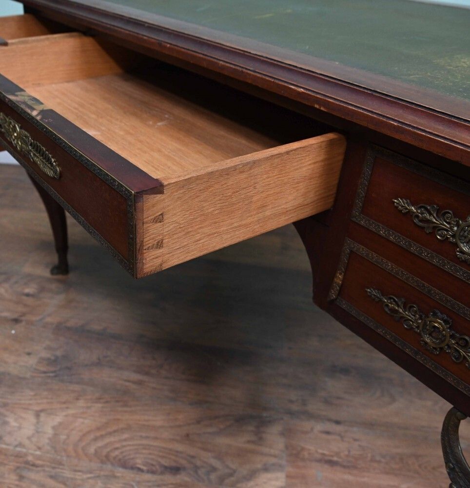 Furniture Napoleon III Bureau Plat Desk Mahogany Writing Table 1890 photo