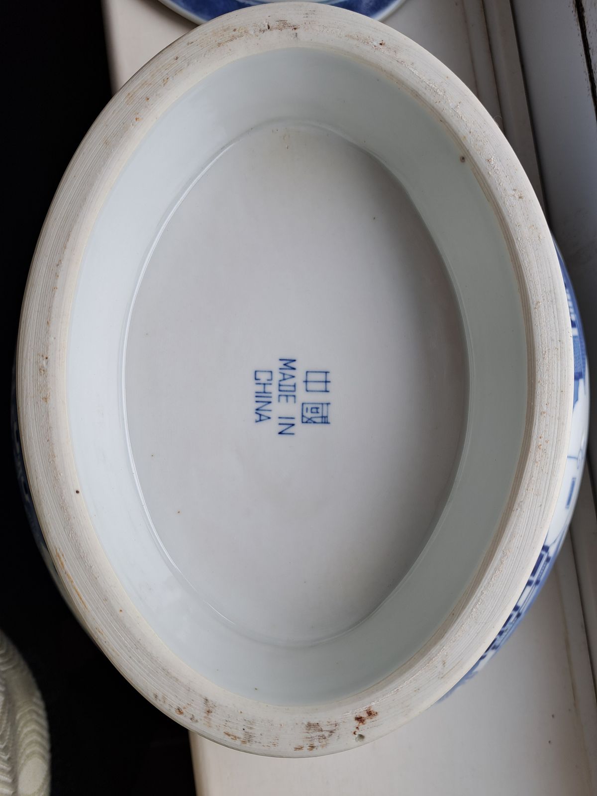 photo vinterior Porcelain China Dinner Serving Set Classic Style Blue On White 37 Pcs 12 Kg