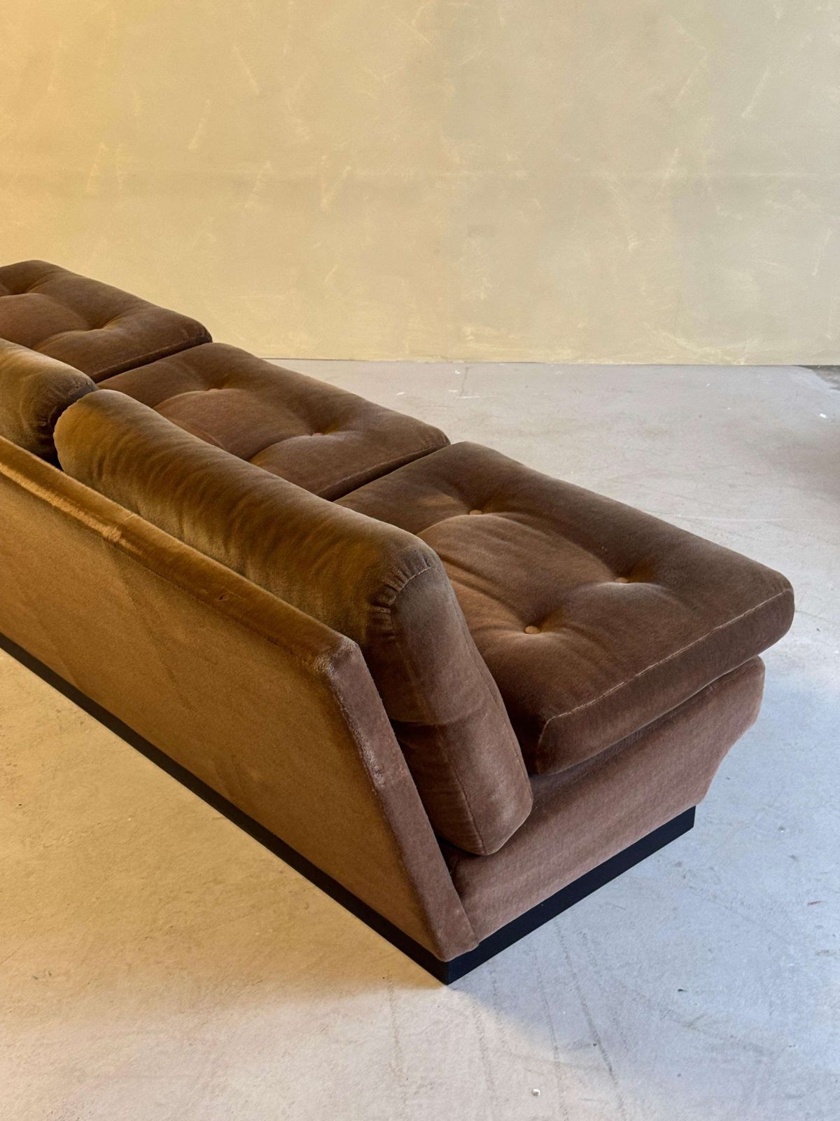 photo for sale Brown Velvet Sofa Group By Paolo Caliari For Cassina, 1960s