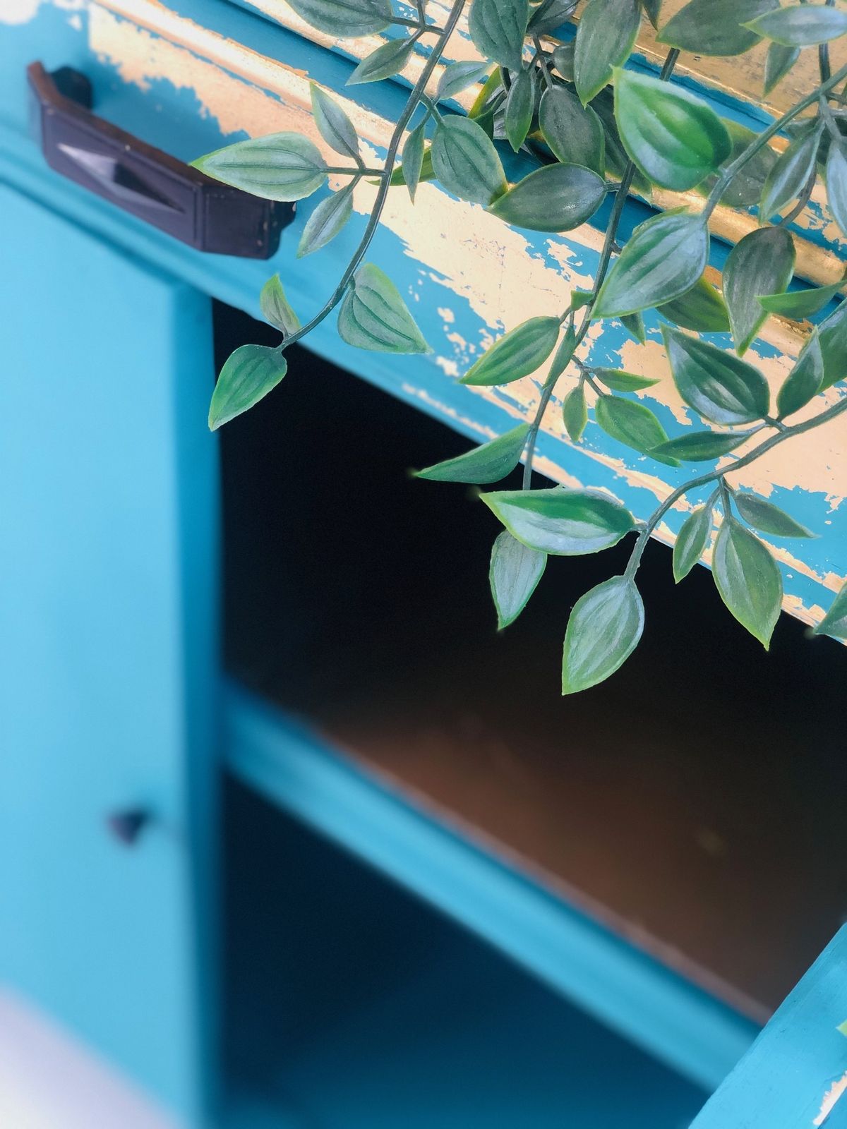 photo for sale Gold And Teal Upcycled Records Cabinet