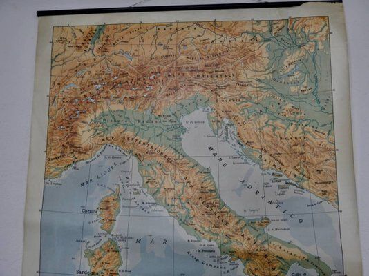 Geographical Map Of Italy, 1986 photo buy