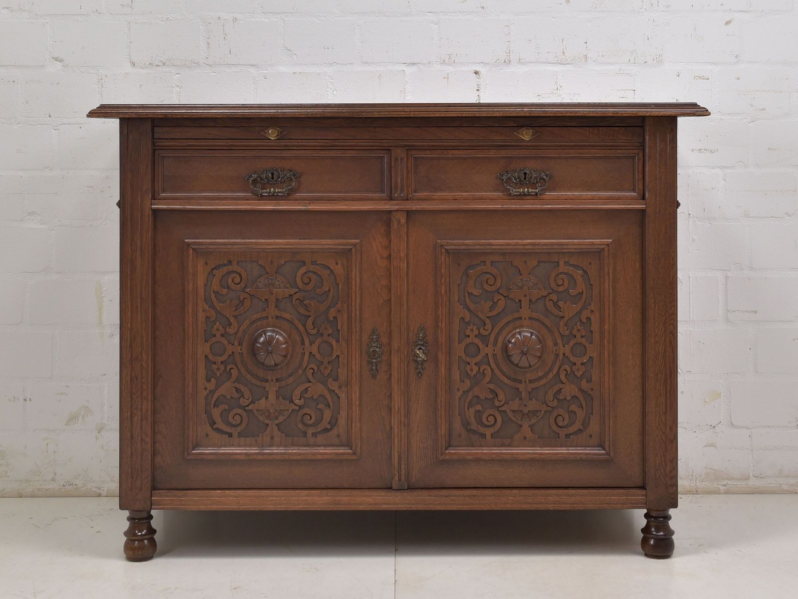 Antique! Chest Of Drawers Restored Solid Oak Wilhelminian Style Cabinet Sideboard photo furniture