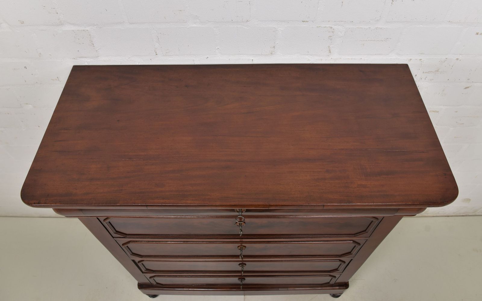 Antique! Chest Of Drawers Restored Mahogany Louis Philippe 1880 Narrow + Tall photo for sale