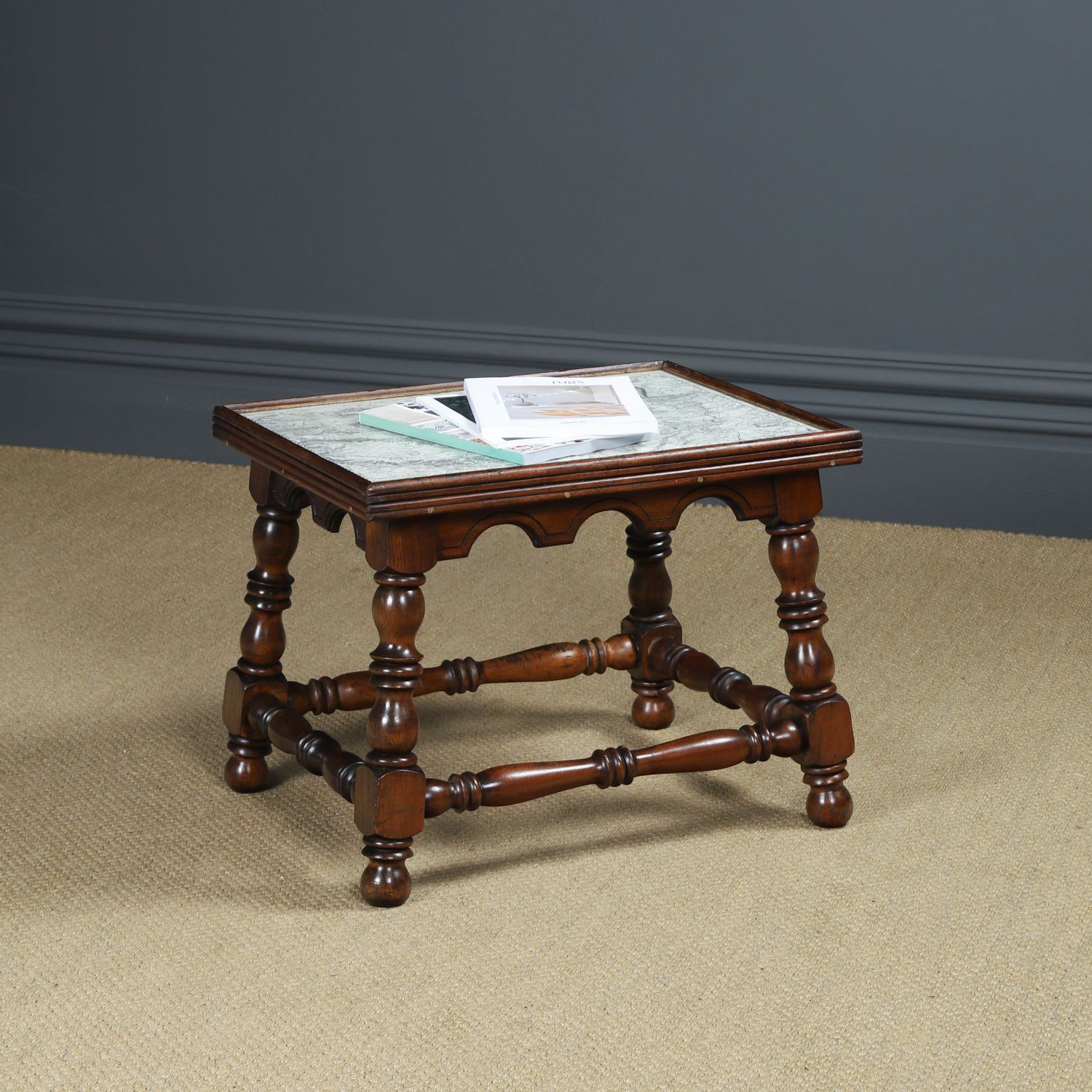 French Victorian Rectangular Walnut Small Occasional / Side / Coffee Somerset Map Table (Circa 1890)
