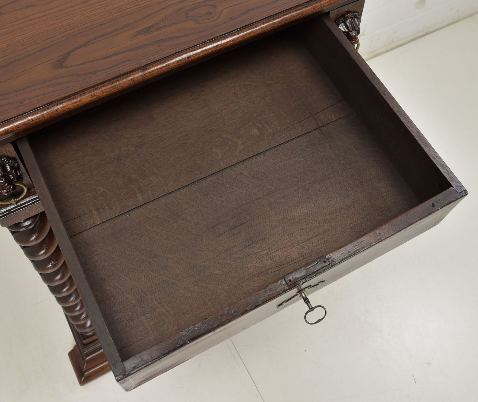 Antique! Narrow Tall Chest Of Drawers Flemish Circa 1780 Oak Walnut Cabinet Vertiko photo buy
