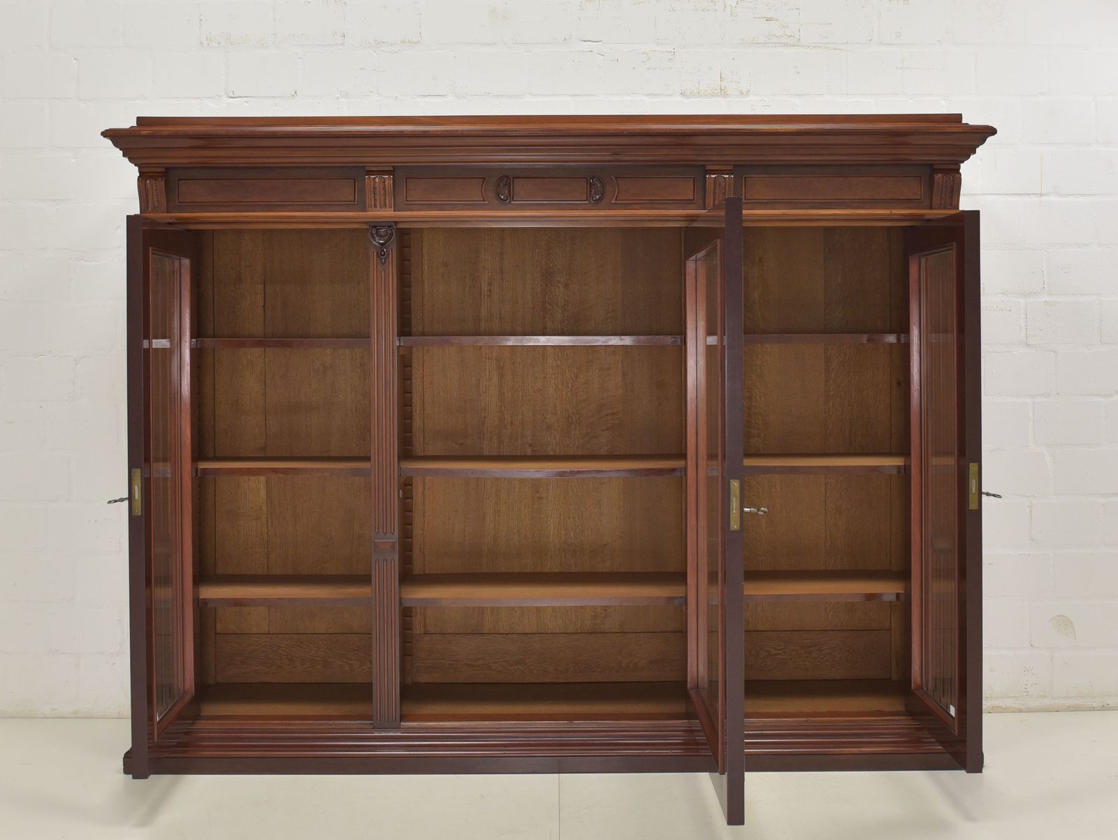 Display Cabinet 2 Of 2 Restored Mahogany Wilhelminian Period Low Wide photo for sale