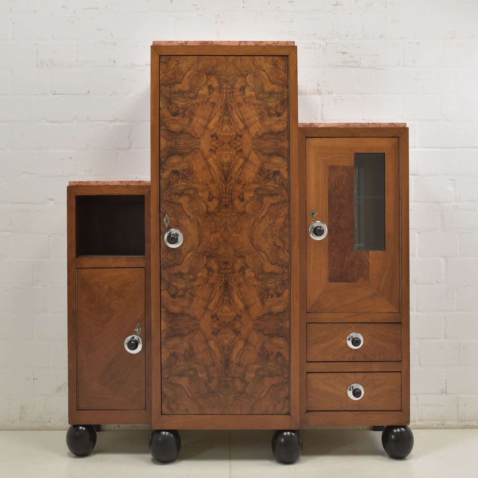Display Cabinet Restored Art Deco Circa 1930, Walnut Vertico photo furniture