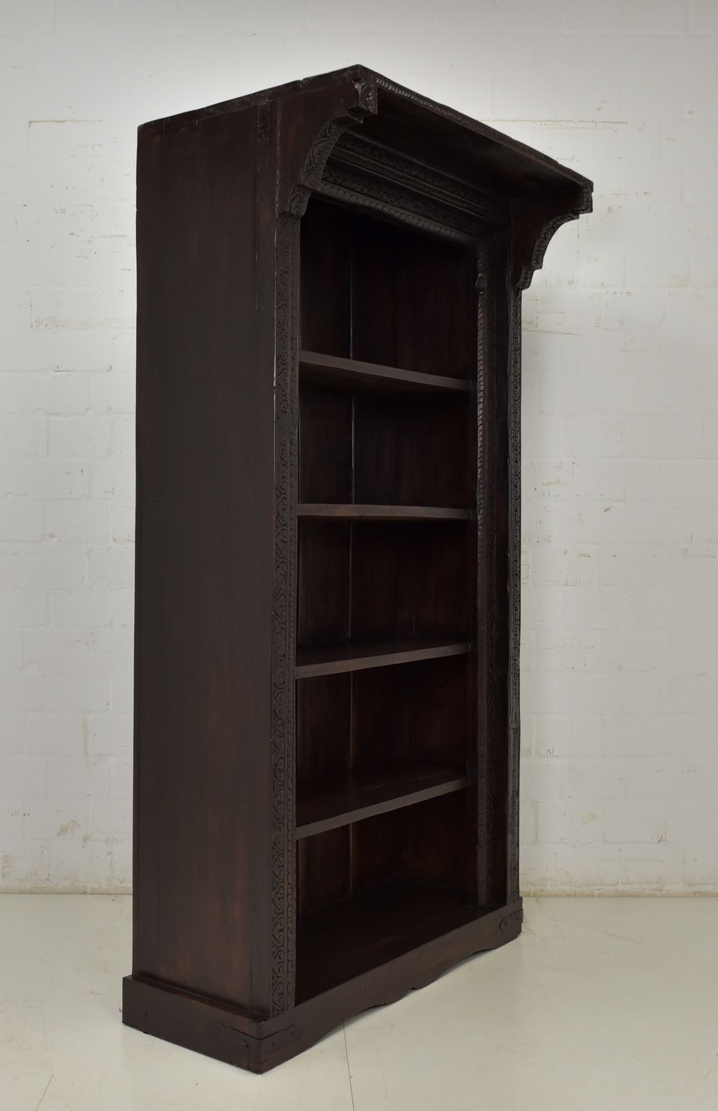 Furniture Indian Shelf Restored Around 1840. Rajasthan Colonial Furniture Made Of Solid Teak. photo