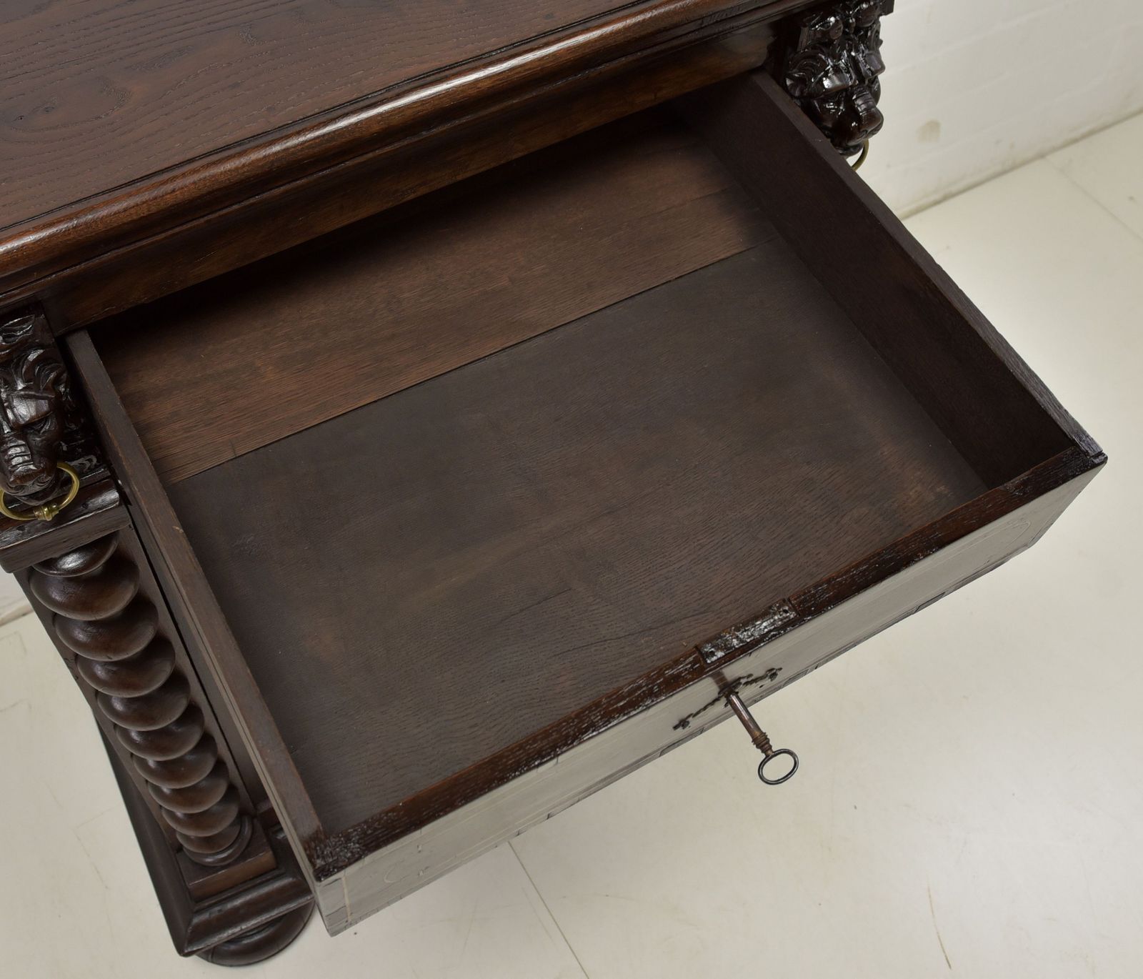 Antique! Narrow Tall Chest Of Drawers Flemish Circa 1780 Oak Walnut Cabinet Vertiko photo buy