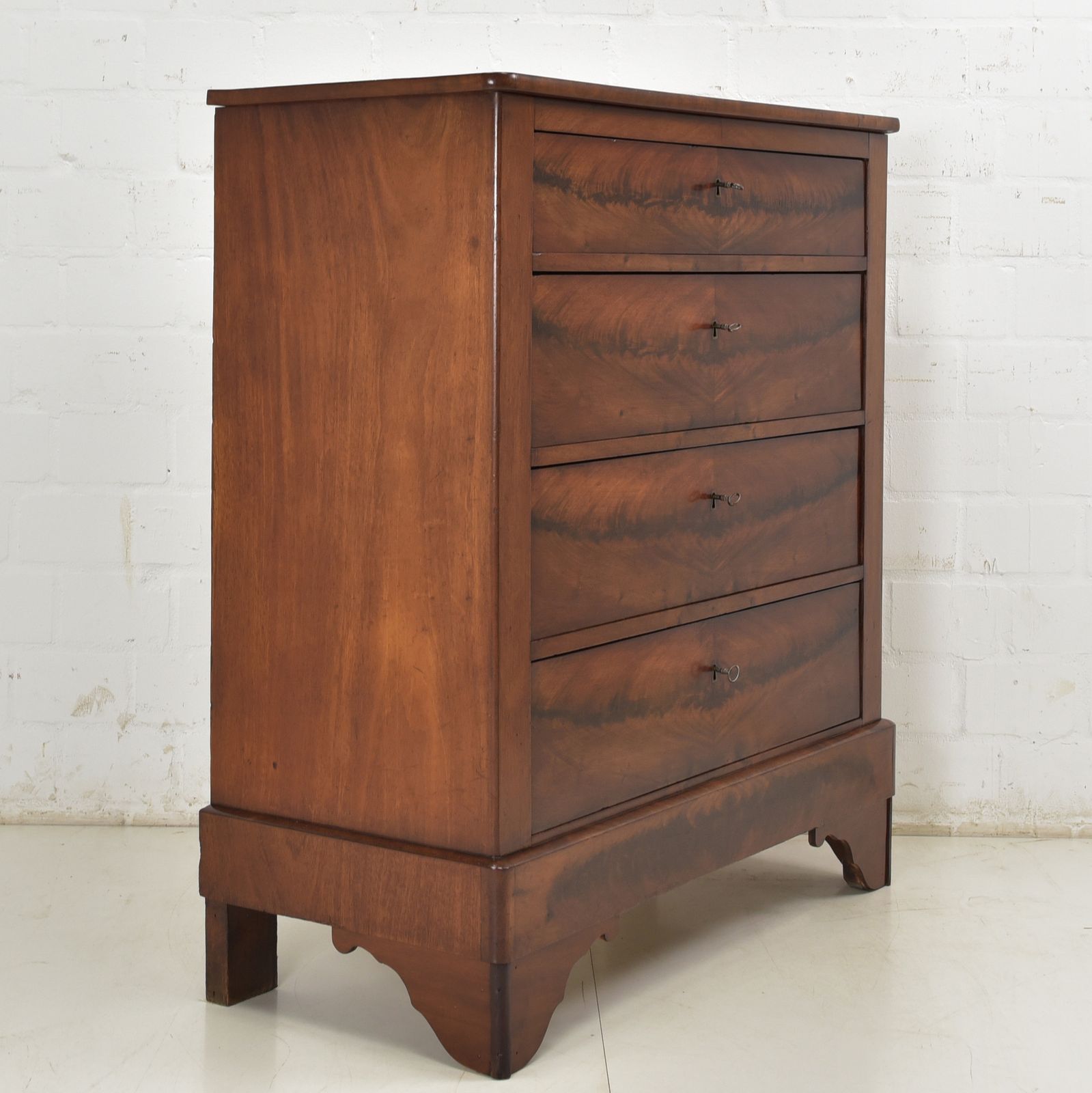 Antique! Narrow Chest Of Drawers Restored Mahogany Louis Philippe Circa 1880 photo vintage
