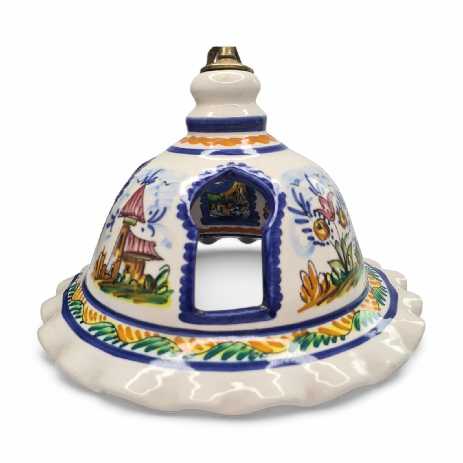 Vintage Ceramic Porcelain Lamp Shade Ceiling Light Shade Hand Painted Retro photo furniture