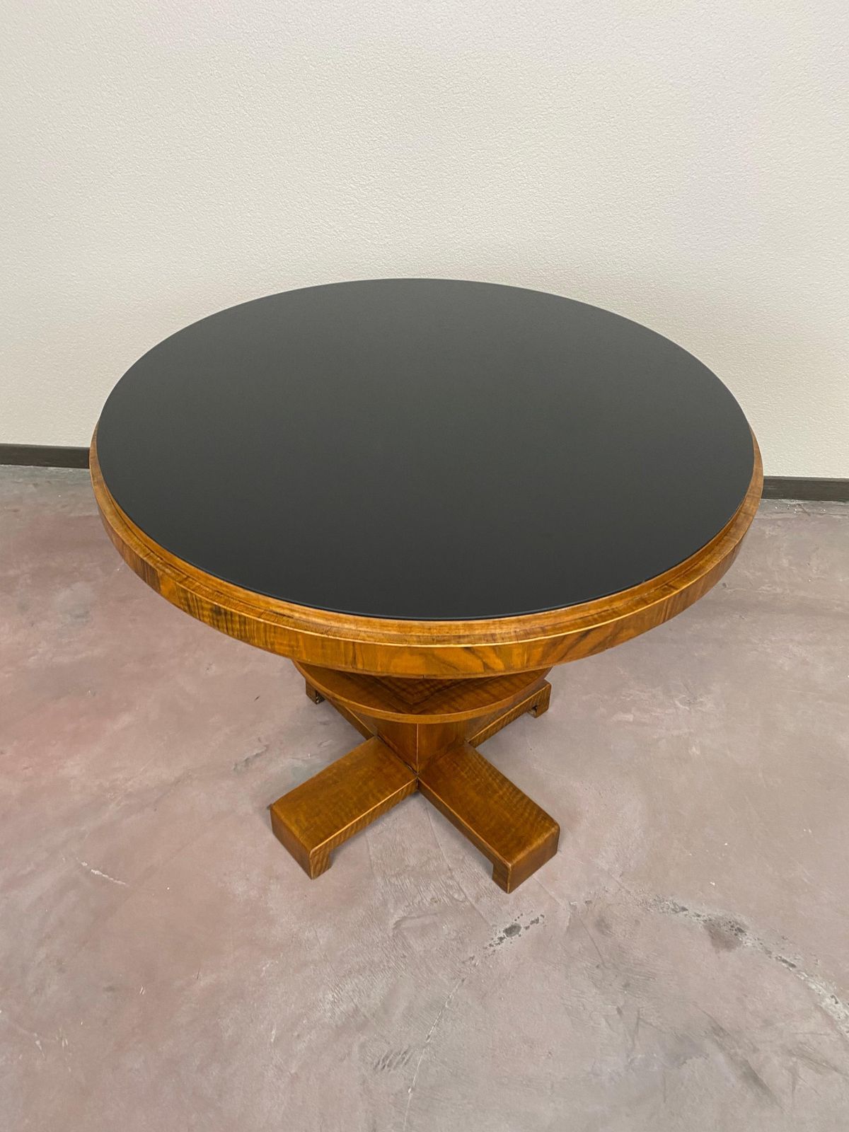 Art Deco Card Table With Black Glass Top photo Furniture