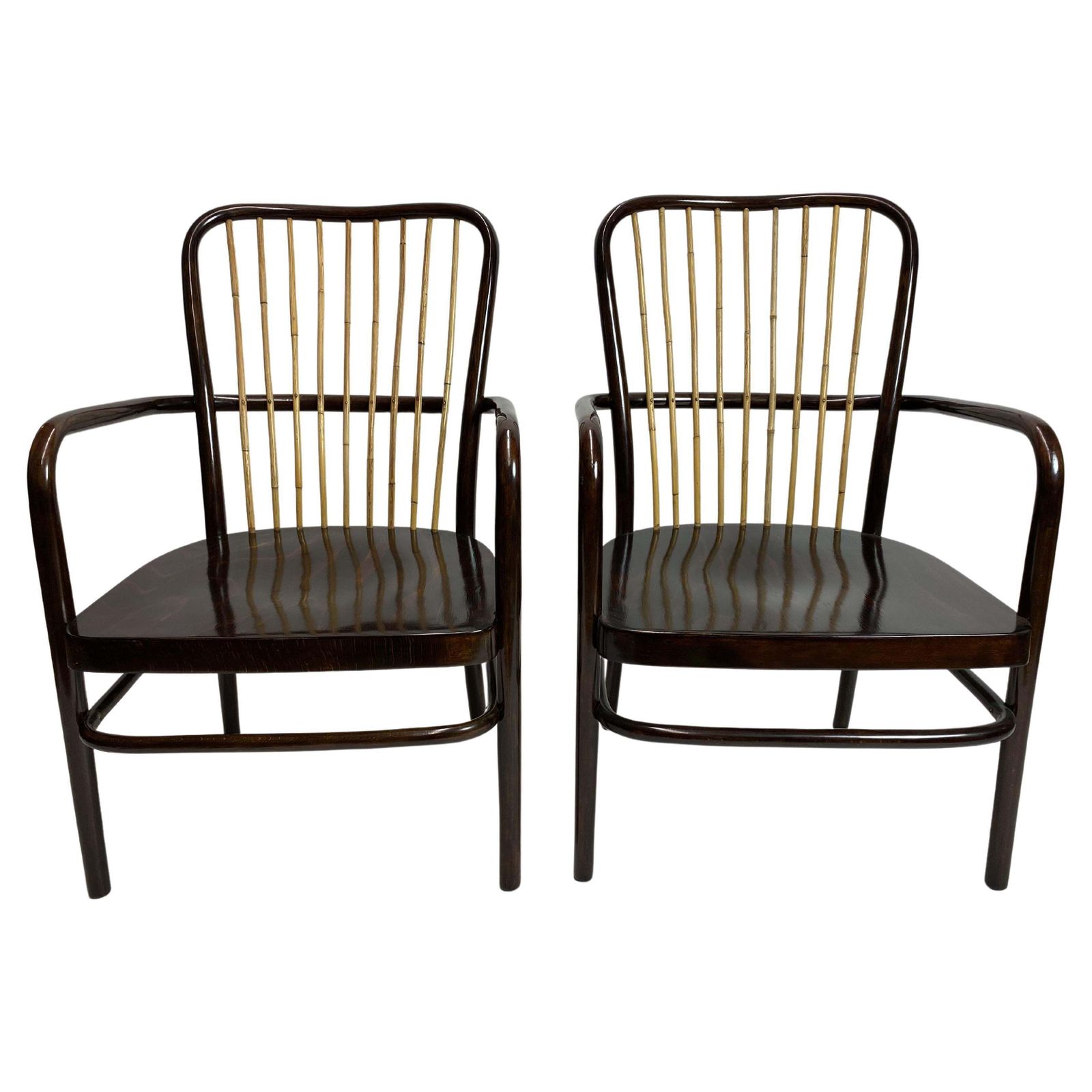 Pair Of Armchairs Model A413f By Josef Frank For Thonet Mundus