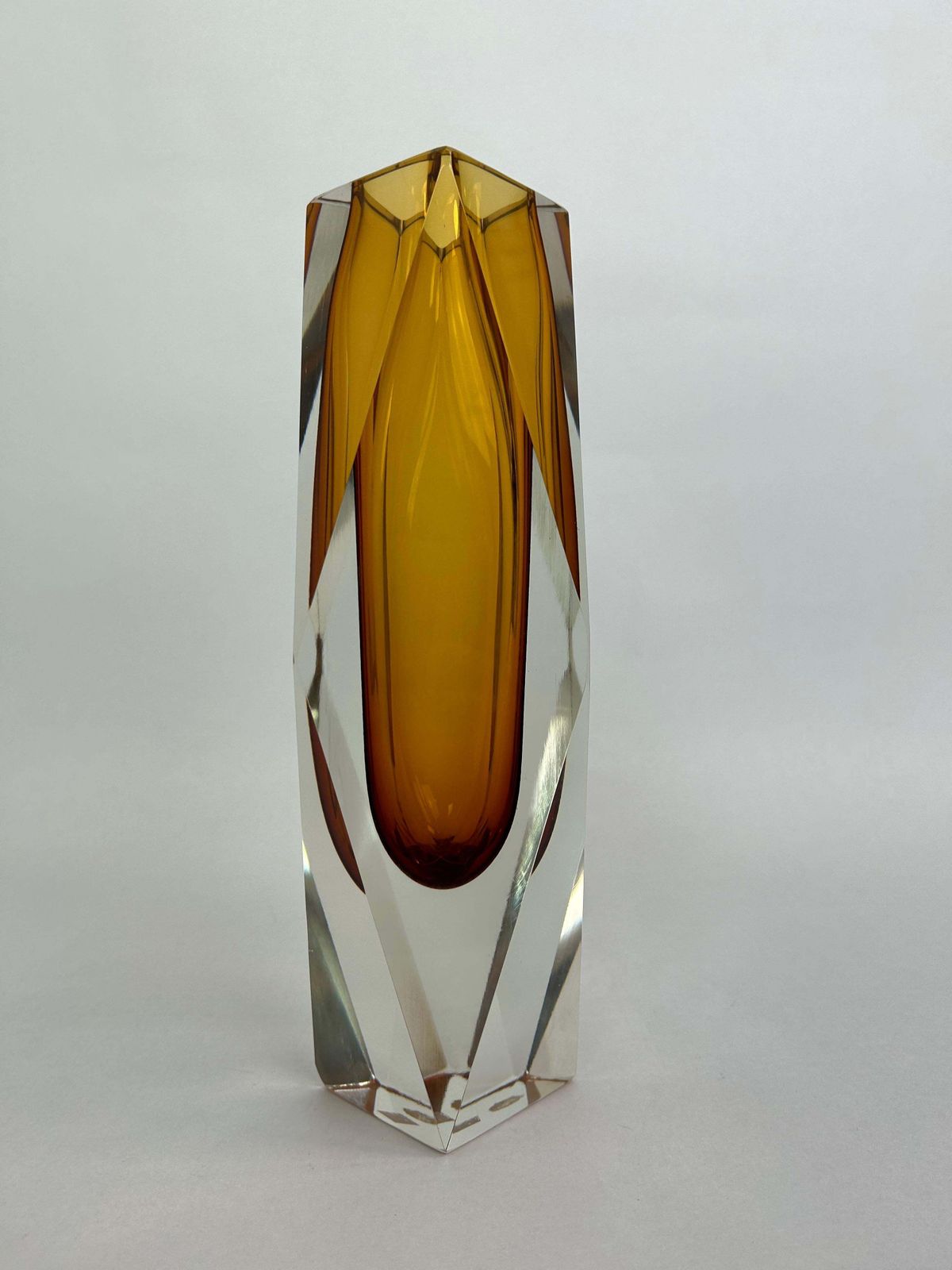 Yellow Art Glass Vase By Flavio Poli For Murano photo Home Decor