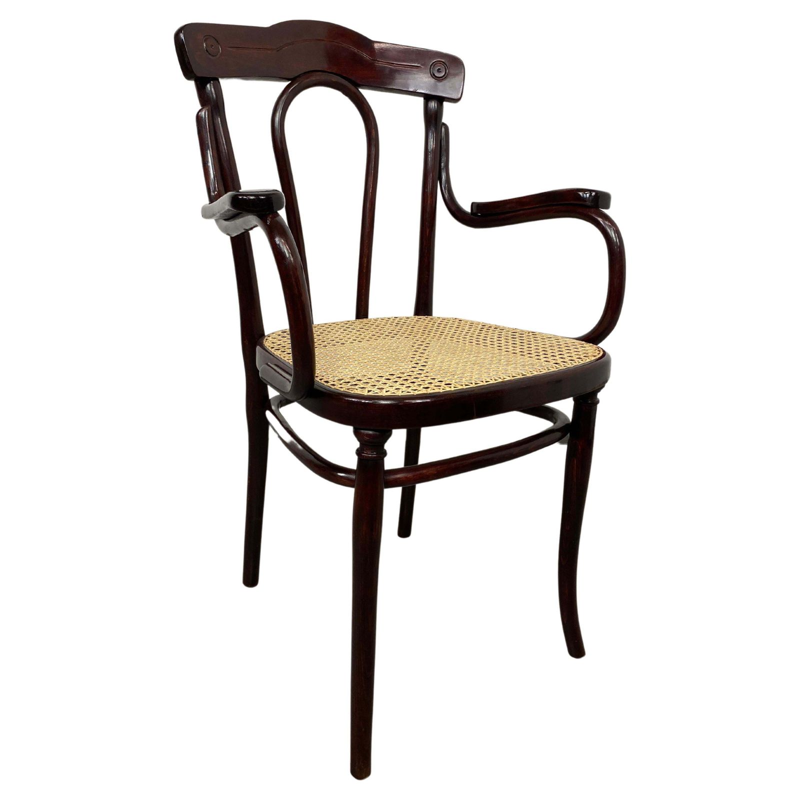 Thonet Office Chair With Rattan Seat