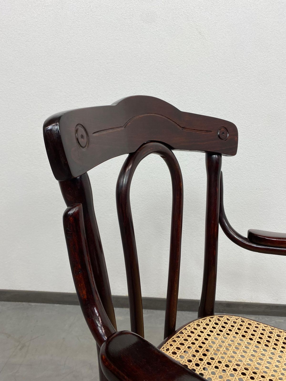 Thonet Office Chair With Rattan Seat photo for sale