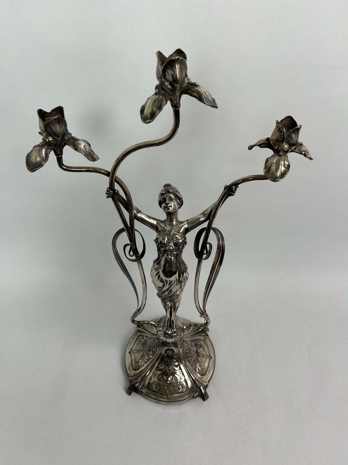 Large Figural Candlestick With Nymph Femme Fatale photo buy