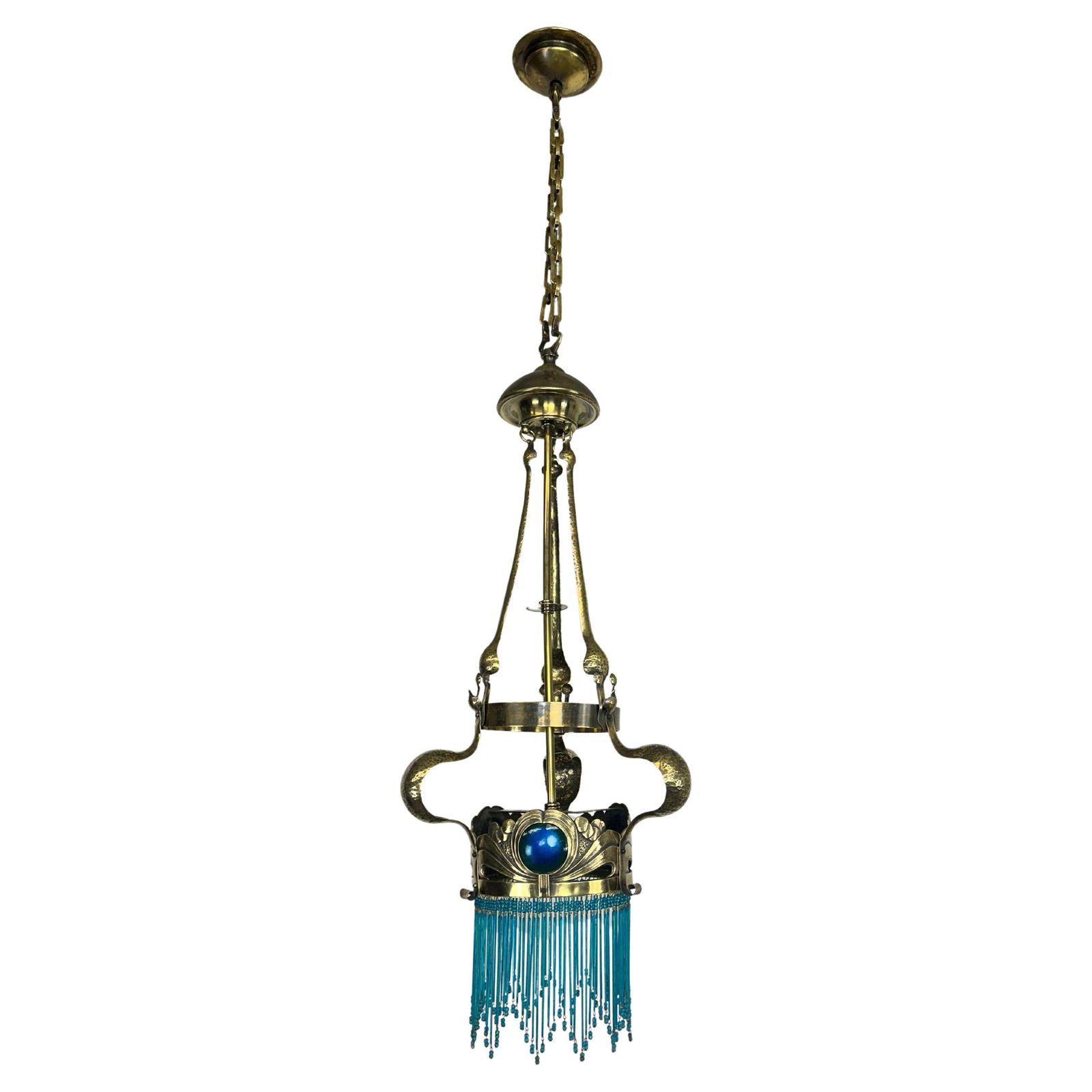 Jugendstil Brass Chandelier By Koloman Moser