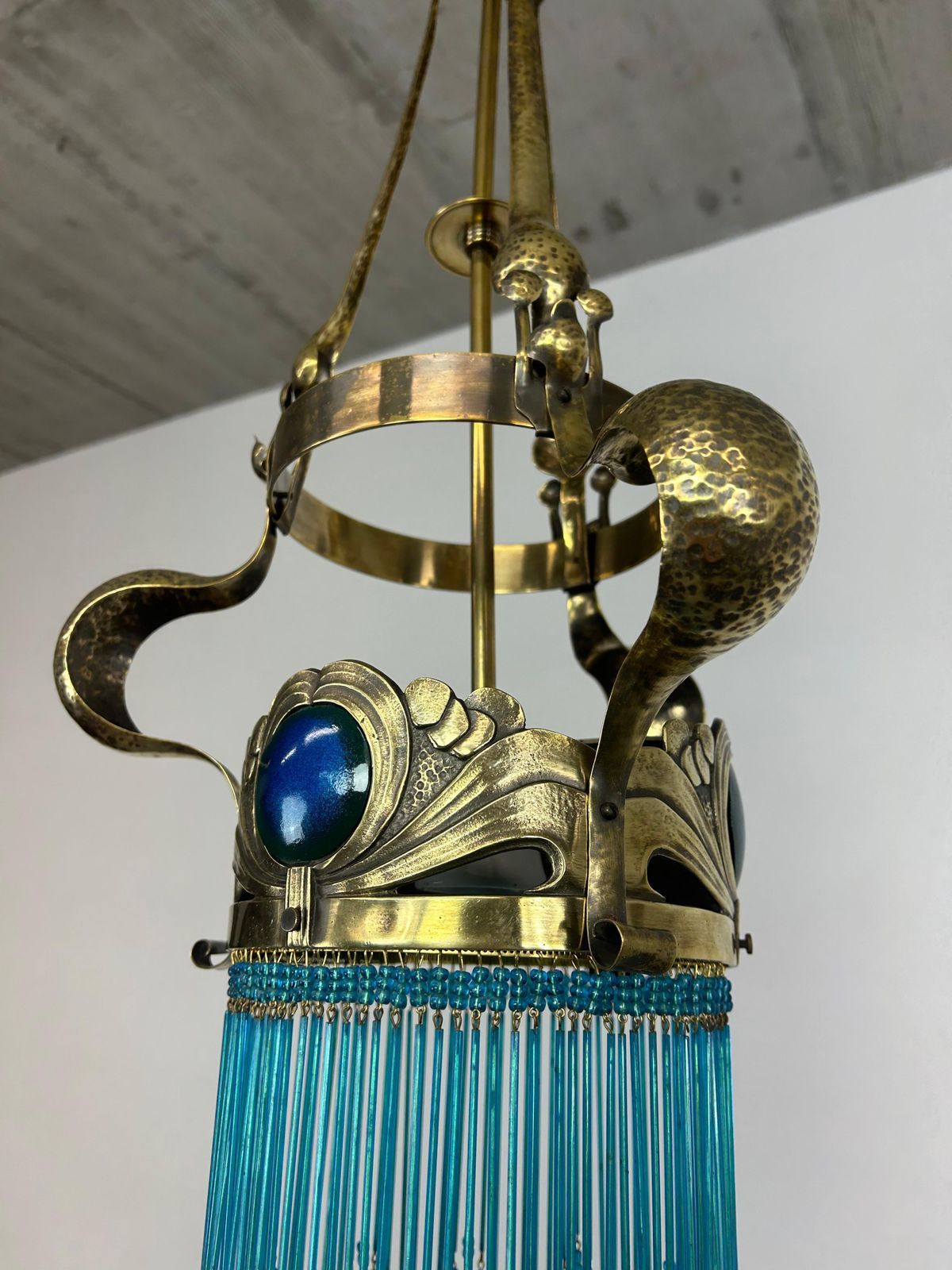 Jugendstil Brass Chandelier By Koloman Moser photo Lighting