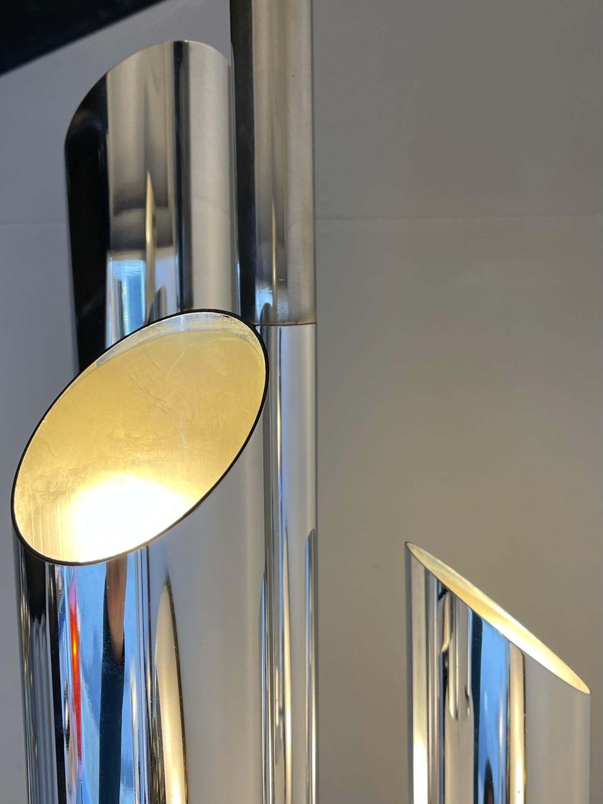 Chandelier Murano Glass Tube And Metal Chrome By Mazzega, Italy, 1970s photo for sale