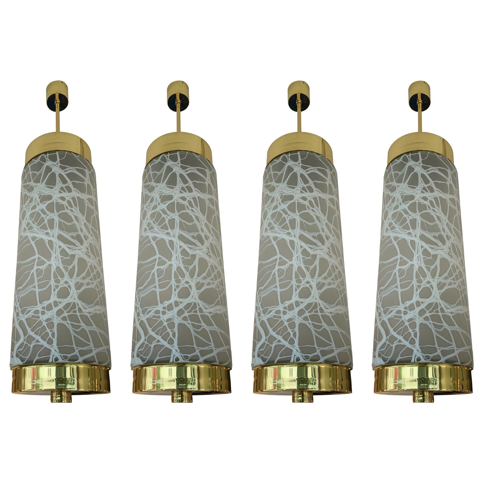 Ceiling Pendants Chandelier Brass Murano Glass By Esperia, Italy, 1990s
