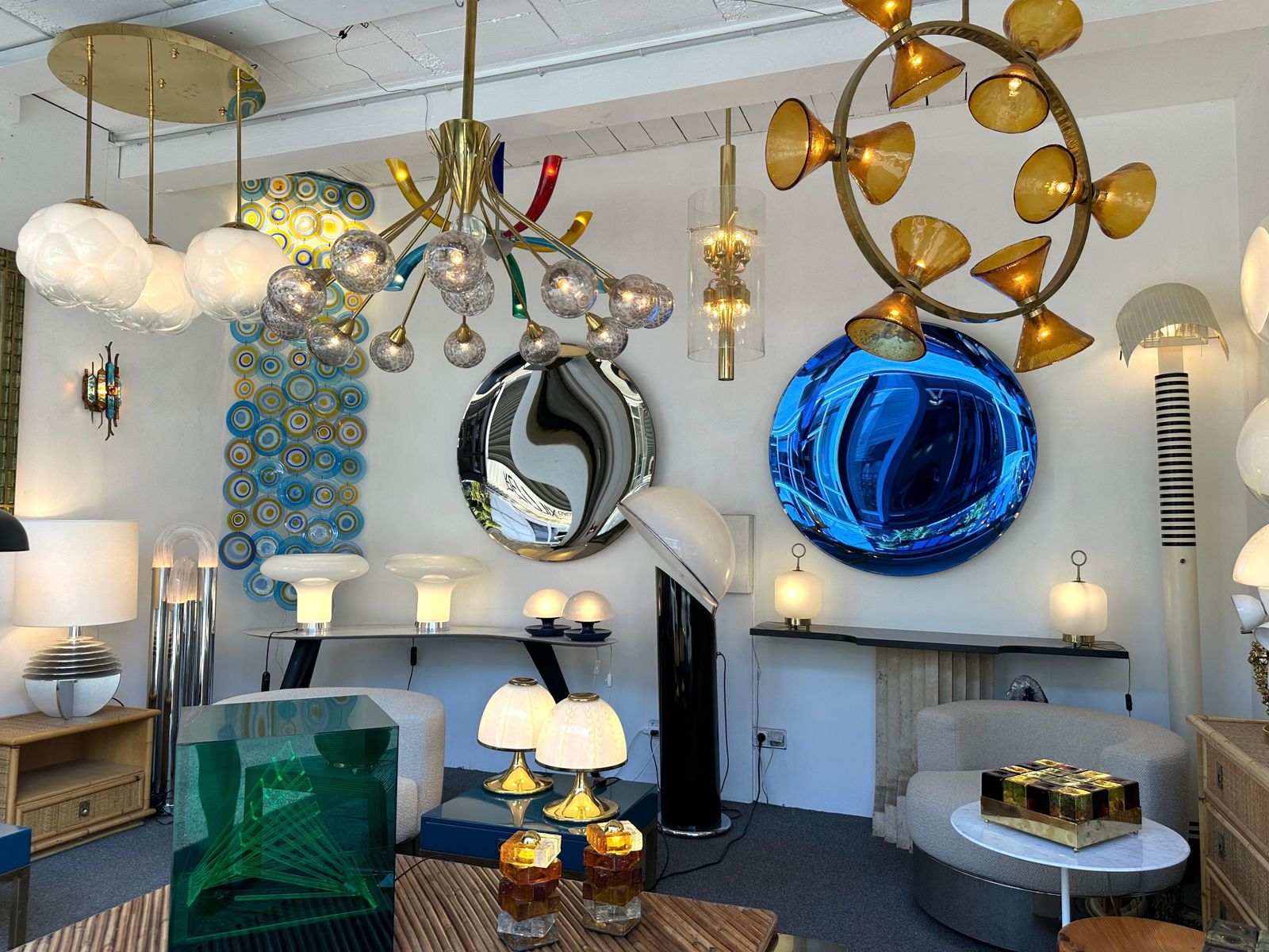 Brass And Glass Tube Chandelier. Italy, 1970s photo for sale