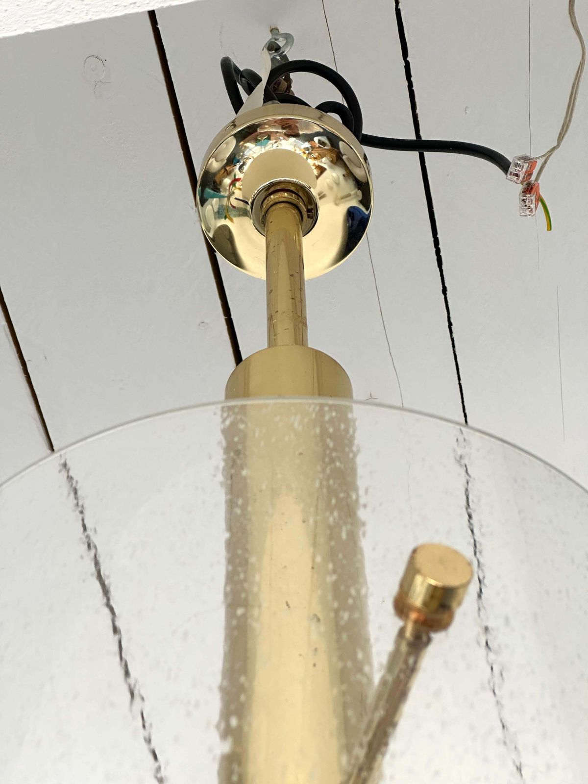 3421.0 Brass And Glass Tube Chandelier. Italy, 1970s photo