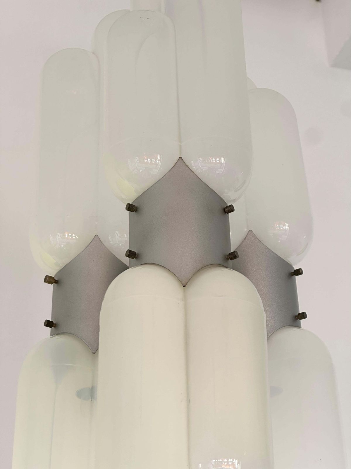 photo furniture Chandelier Torpedo Murano Glass Metal By Carlo Nason For Mazzega, Italy, 1970s