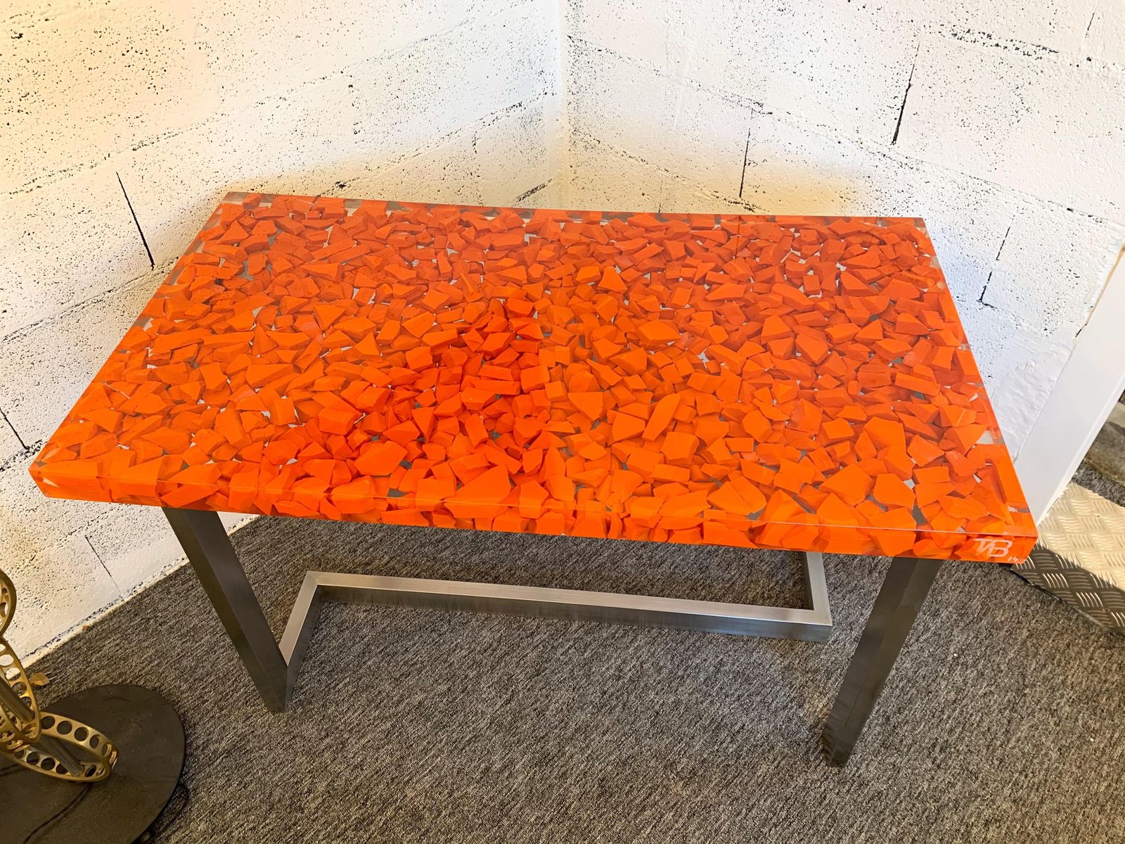 Resin Fractal Inclusion Console Table Desk By Thomas Brant, France, 2014 photo for sale