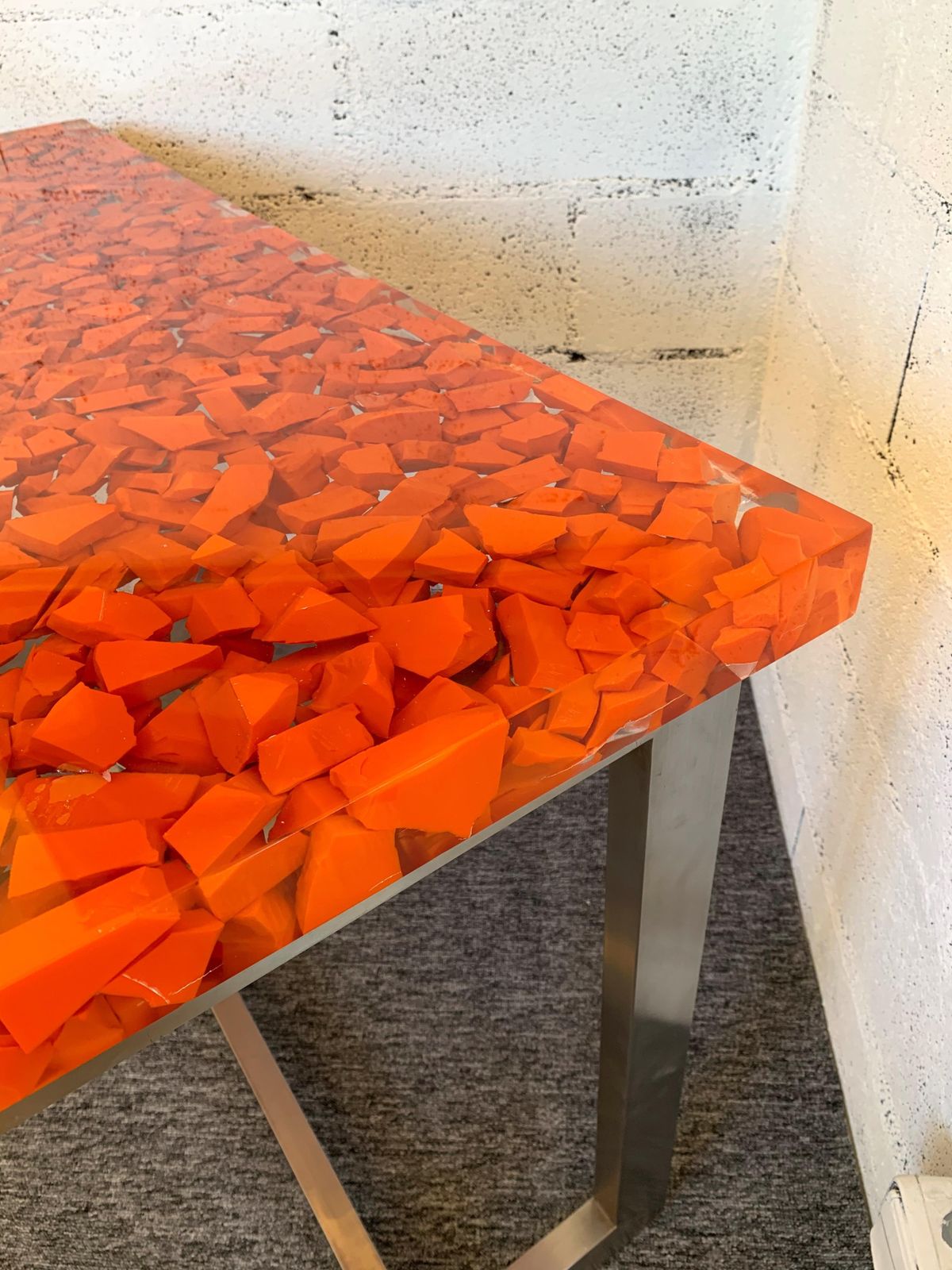 Resin Fractal Inclusion Console Table Desk By Thomas Brant, France, 2014 photo 5388.0