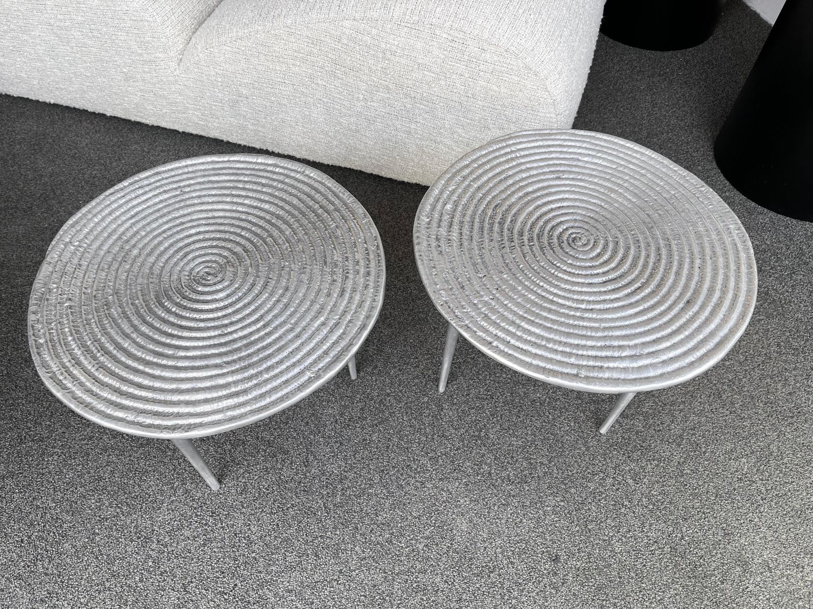 Pair Of Cast Metal Side Tables, Italy, 1990s photo for sale