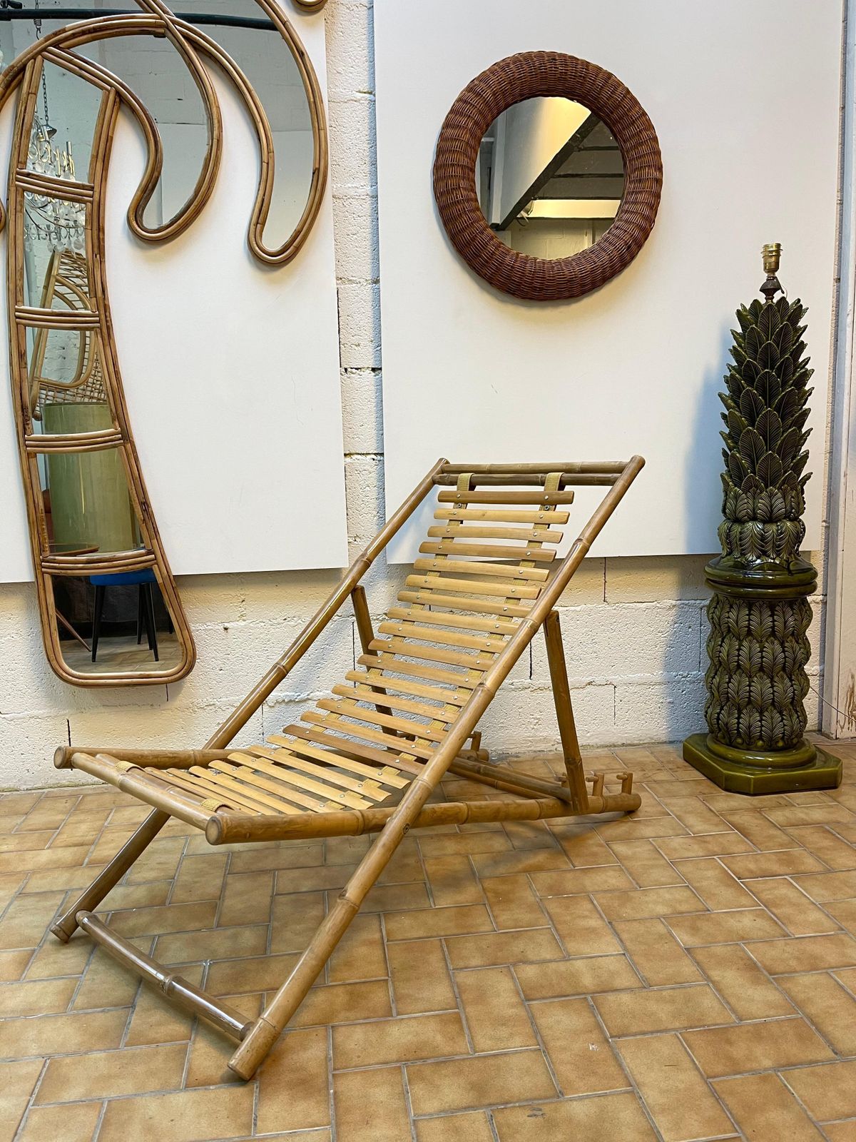 Bamboo Lounge Chair, Italy, 1980s photo furniture