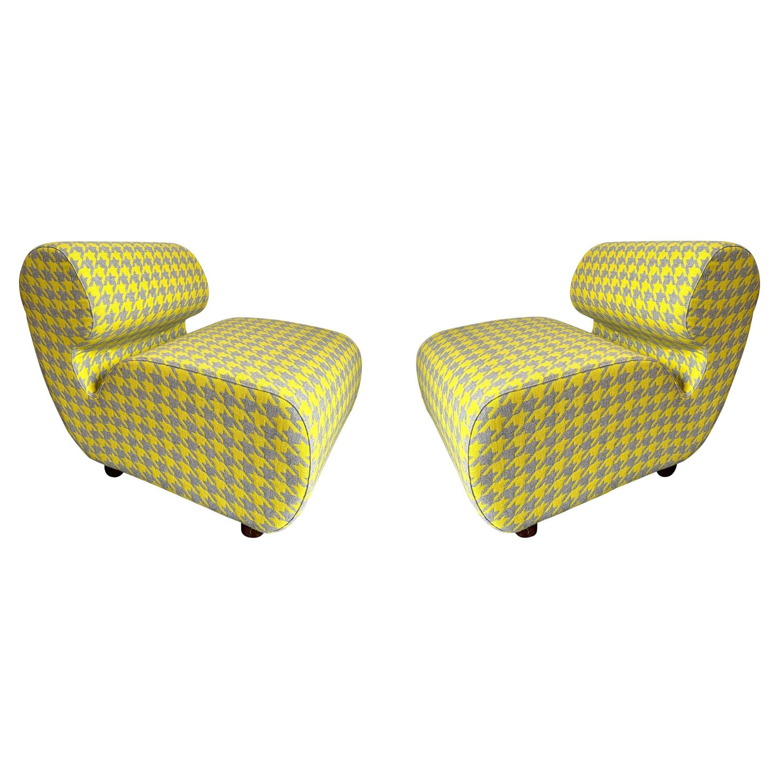 Mid Century Modern Pair Of Slipper Chairs P. Italy, 1970s