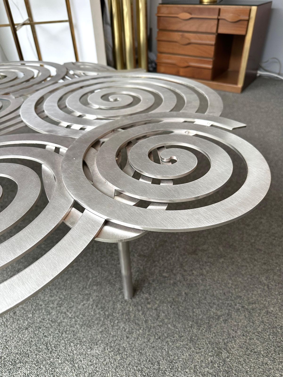 Contemporary Stainless Steel Spiral Coffee Table By Antonio Cagianelli, Italy photo buy
