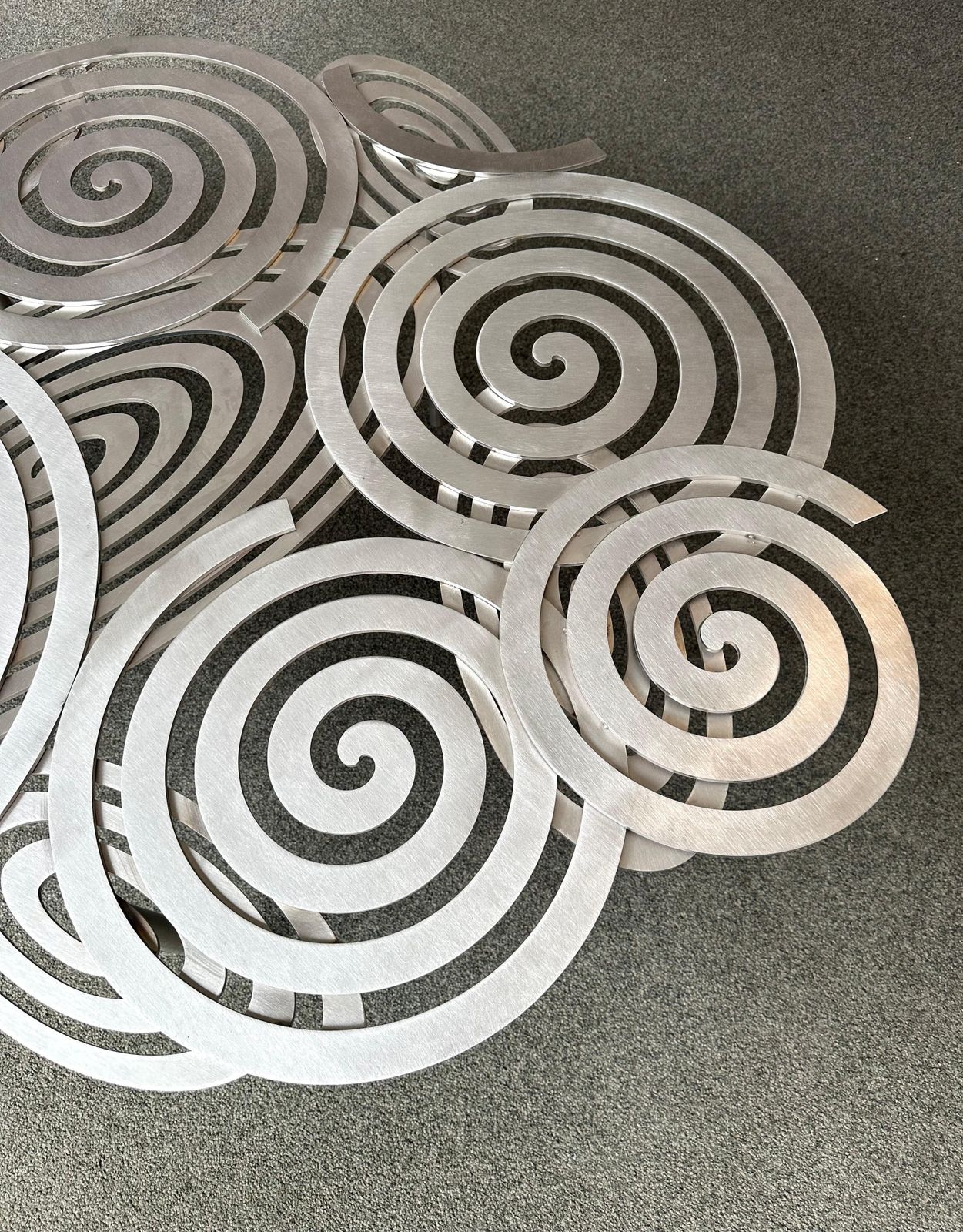 Furniture Contemporary Stainless Steel Spiral Coffee Table By Antonio Cagianelli, Italy photo