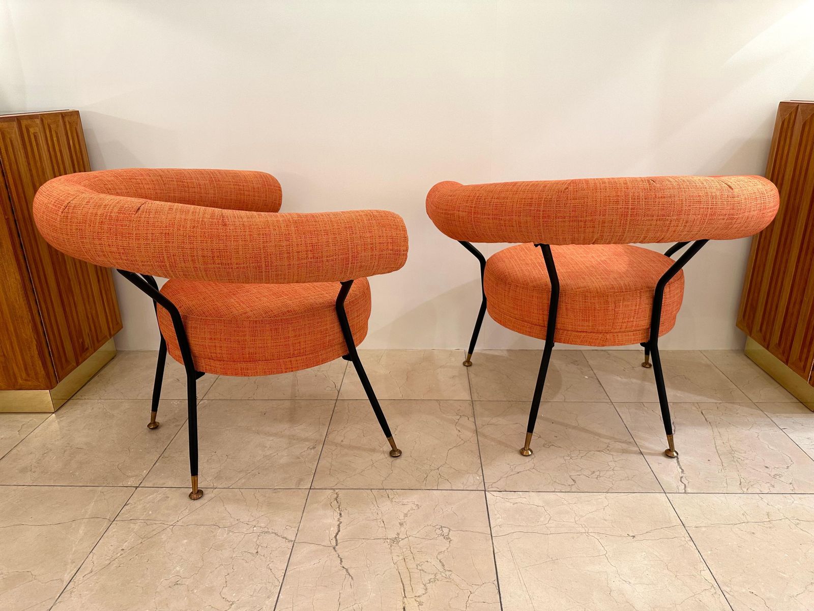 Mid Century Modern Pair Of Armchairs By Ipe Bologne, Italy, 1950s photo buy